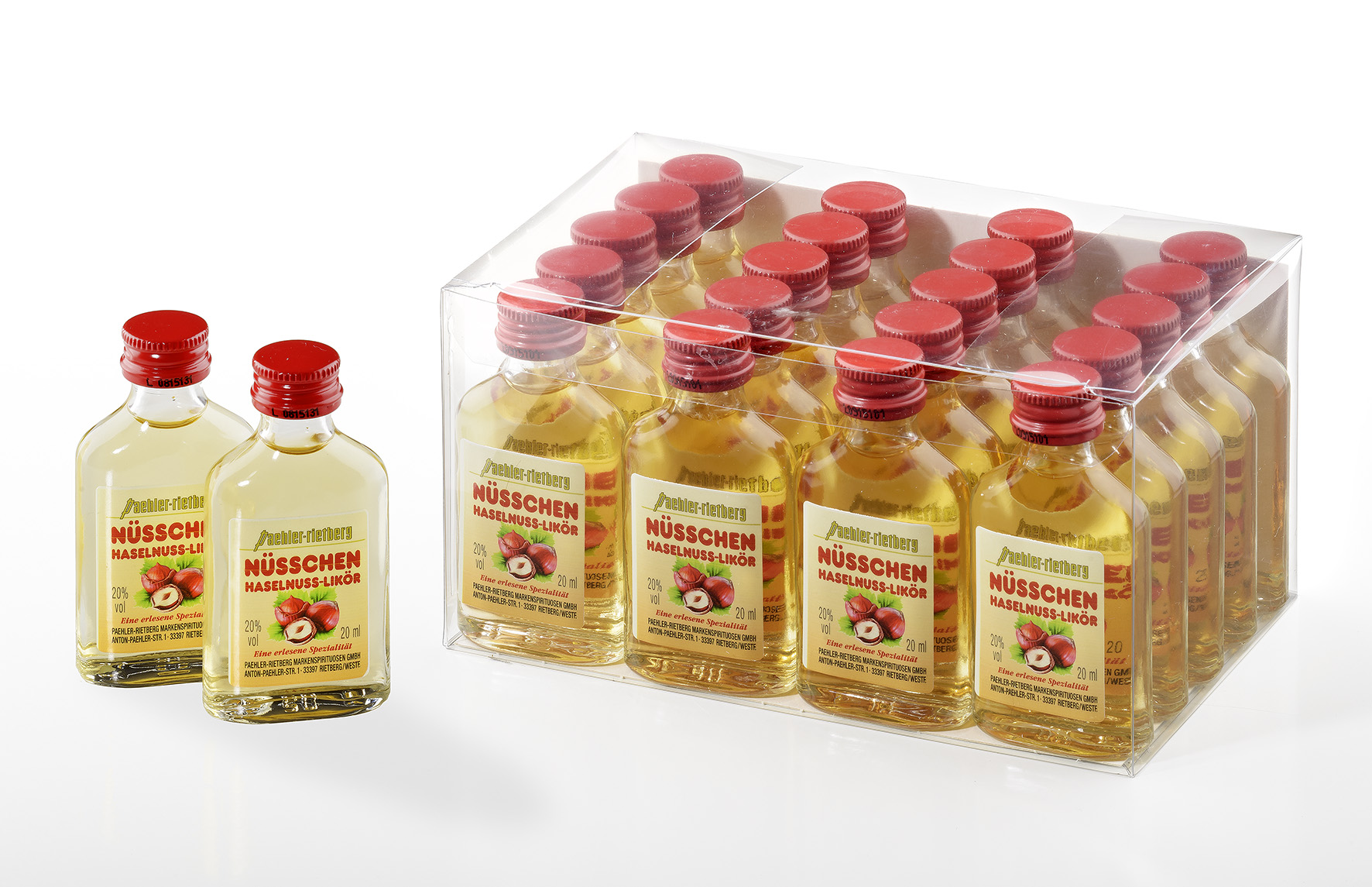 Nüsschen Likör 20/0,02L Glas