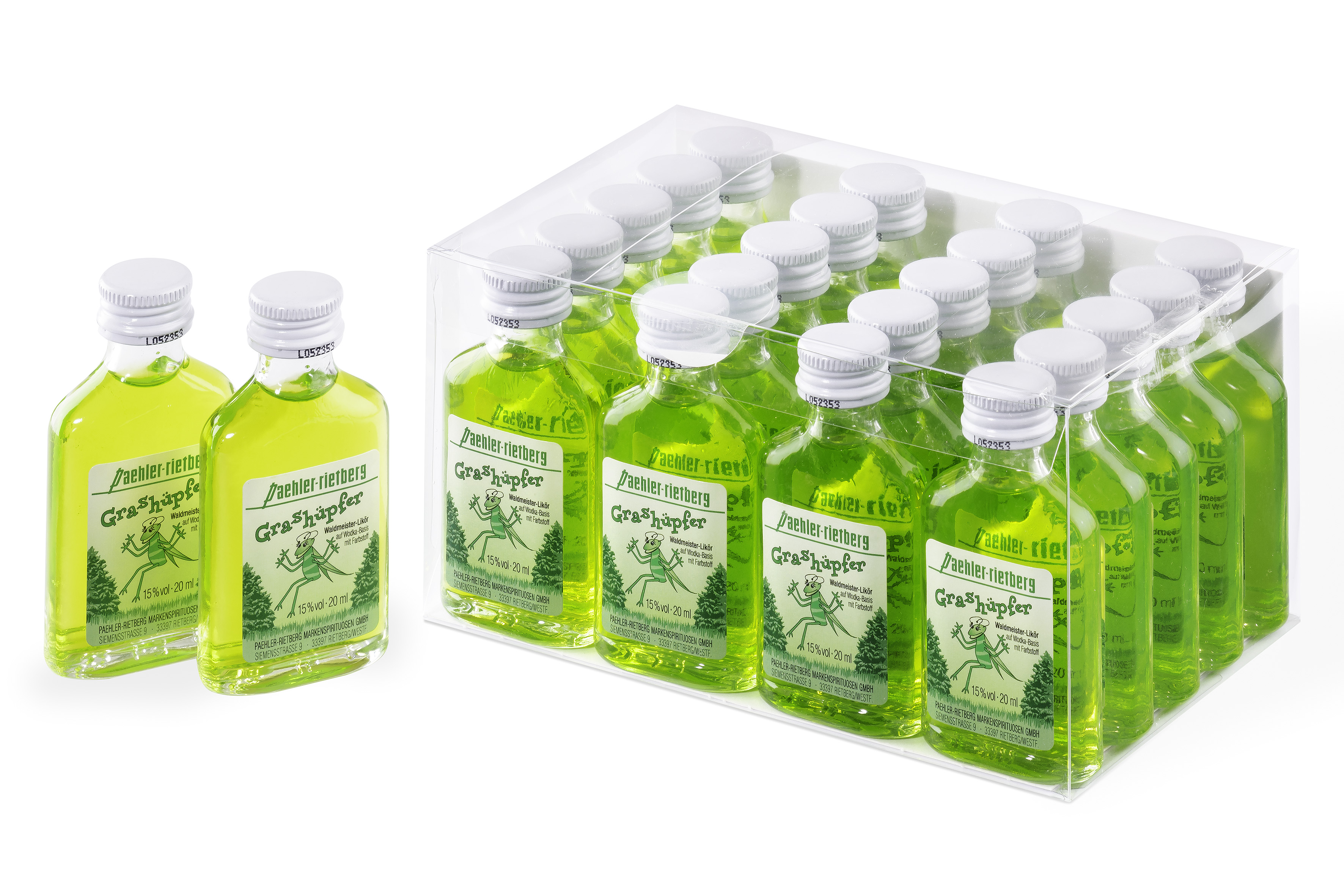 Grashüpfer Likör 20/0,02L Glas